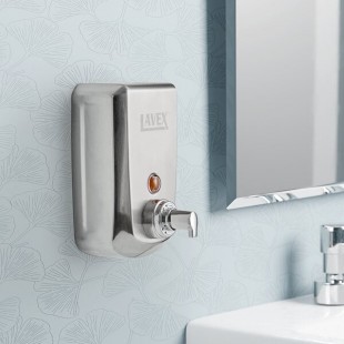 Lavex 40 fl. oz. (1200 mL) Stainless Steel Surface Mounted Foaming Soap / Sanitizer Dispenser