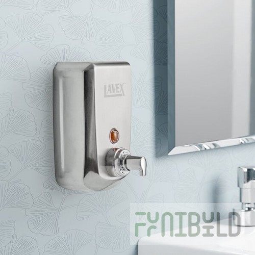 Lavex 40 fl. oz. (1200 mL) Stainless Steel Surface Mounted Foaming Soap / Sanitizer Dispenser