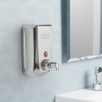 Lavex 40 fl. oz. (1200 mL) Stainless Steel Surface Mounted Foaming Soap / Sanitizer Dispenser