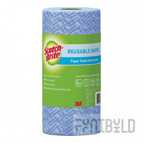 3M Scotch-BriteTM 40-Count Reusable Multi-Purpose Wiper Roll - 6/Case