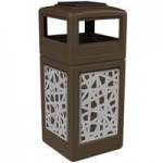Commercial Zone 732926299 42 Gallon Brown Square Trash Can with Stainless Steel Intermingle Panels and Dome Lid Commercial Zone 732926299 42 Gallon Brown Square Trash Can with Stainless Steel Intermingle Panels and Dome Lid