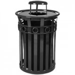 Witt Industries M5001-RC-BN 50 Gallon Oakley Standard Brown Steel Outdoor Decorative Trash Can with Rain Cap Lid Witt Industries M5001-RC-BN 50 Gallon Oakley Standard Brown Steel Outdoor Decorative Trash Can with Rain Cap Lid