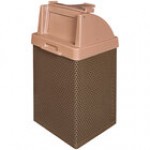 Wausau Tile MF3056 35 Gallon Steel Square Trash Can with Plastic Drive-Up Chute Lid