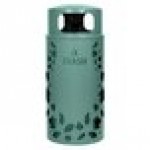 Ex-Cell Kaiser NS33-LV T MAL Nature Series 33 Gallon Steel Malachite Leaves Round Trash Can