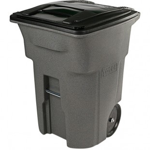 Toter ANA96-10599 96 Gallon Graystone Rotational Molded Wheeled Rectangular Trash Can with Lid