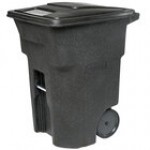 Toter ANA96-10599 96 Gallon Graystone Rotational Molded Wheeled Rectangular Trash Can with Lid