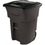 Toter ANA96-10599 96 Gallon Graystone Rotational Molded Wheeled Rectangular Trash Can with Lid