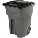 Toter ANA96-10599 96 Gallon Graystone Rotational Molded Wheeled Rectangular Trash Can with Lid