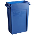 Rubbermaid® 1956185 92 Qt. / 23 Gallon Slim Jim Blue Rectangular Trash Can