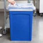 Rubbermaid® 1956185 92 Qt. / 23 Gallon Slim Jim Blue Rectangular Trash Can