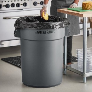 Advantage Supplies 44 Gallon Gray Round Commercial Trash Can