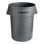 Advantage Supplies 44 Gallon Gray Round Commercial Trash Can