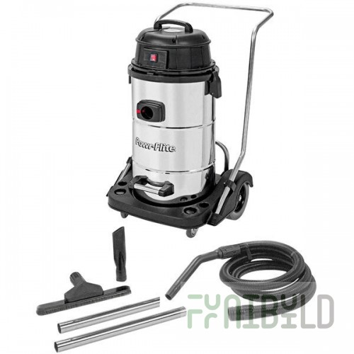 Powr-Flite PF53 15 Gallon Stainless Steel Wet / Dry Vacuum with Toolkit