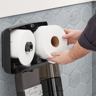 Tork Advanced T2 2-Ply 751' Mini Jumbo Toilet Paper Roll with 7 1/2 Tork Advanced T2 2-Ply 751' Mini Jumbo Toilet Paper Roll with 7 1/2