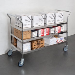 Regency Stainless Steel Three Shelf Utility Cart - 24