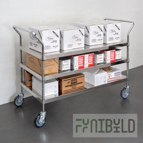 Regency Stainless Steel Three Shelf Utility Cart - 24