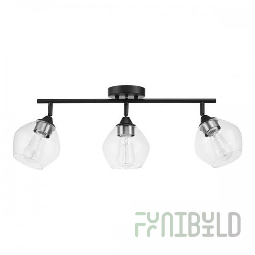 Globe Mid-Century Modern Matte Black Island Light with Matte Brass Accents- 120V, 7W
