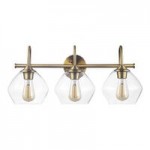 Globe Mid-Century Modern Matte Black Island Light with Matte Brass Accents- 120V, 7W Globe Mid-Century Modern Matte Black Island Light with Matte Brass Accents- 120V, 7W