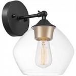 Globe Mid-Century Modern Matte Black Island Light with Matte Brass Accents- 120V, 7W Globe Mid-Century Modern Matte Black Island Light with Matte Brass Accents- 120V, 7W
