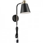 Globe Mid-Century Modern Matte Black Island Light with Matte Brass Accents- 120V, 7W Globe Mid-Century Modern Matte Black Island Light with Matte Brass Accents- 120V, 7W