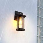 Globe Modern Matte Black Outdoor Wall Sconce with Brass Accents - 120V, 60W Globe Modern Matte Black Outdoor Wall Sconce with Brass Accents - 120V, 60W