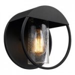 Globe Modern Matte Black Outdoor Wall Sconce with Brass Accents - 120V, 60W Globe Modern Matte Black Outdoor Wall Sconce with Brass Accents - 120V, 60W
