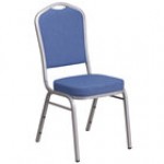 Flash Furniture FD-C01-S-11-GG Hercules Black Fabric Crown Back Stackable Banquet Chair with Silver Frame