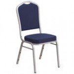 Flash Furniture FD-C01-S-11-GG Hercules Black Fabric Crown Back Stackable Banquet Chair with Silver Frame