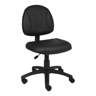 Boss Deluxe Posture Black LeatherPlus Mid-Back Task Chair Boss Deluxe Posture Black LeatherPlus Mid-Back Task Chair