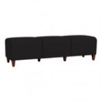 Lesro Ravenna Open House Wine Fabric 3-Seat Bench with Walnut Wood Legs Lesro Ravenna Open House Wine Fabric 3-Seat Bench with Walnut Wood Legs