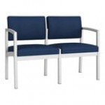 Lesro Lenox Steel Patriot Plus Imperial Blue Vinyl Loveseat with Center Arm Lesro Lenox Steel Patriot Plus Imperial Blue Vinyl Loveseat with Center Arm