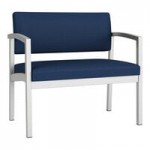 Lesro Lenox Steel Patriot Plus Imperial Blue Vinyl Loveseat with Center Arm Lesro Lenox Steel Patriot Plus Imperial Blue Vinyl Loveseat with Center Arm