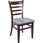 BFM Seating Berkeley Dark Walnut Beechwood Ladder Back Side Chair with Relic Knotty Pine Seat BFM Seating Berkeley Dark Walnut Beechwood Ladder Back Side Chair with Relic Knotty Pine Seat