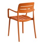Lancaster Table & Seating Alto Terracotta Slat Back Resin Arm Chair