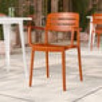 Lancaster Table & Seating Alto Terracotta Slat Back Resin Arm Chair