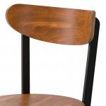 Lancaster Table & Seating Boomerang Black Finish Chair with Vintage Wood Seat and Back