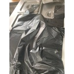 Choice 1/6 Standard Size Black Unprinted Medium-Duty Plastic T-Shirt Bag - 500/Case Choice 1/6 Standard Size Black Unprinted Medium-Duty Plastic T-Shirt Bag - 500/Case