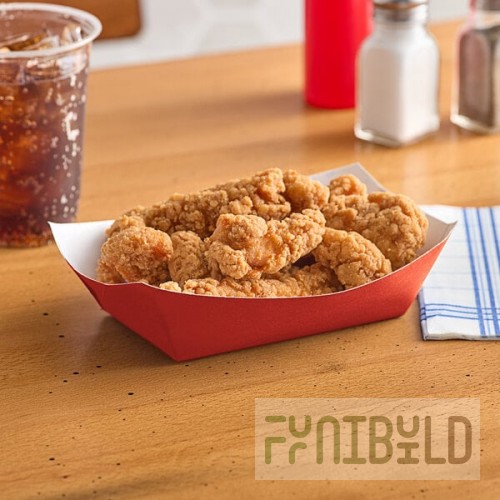#200 2 lb. Solid Red Paper Food Tray - 1,000/Case