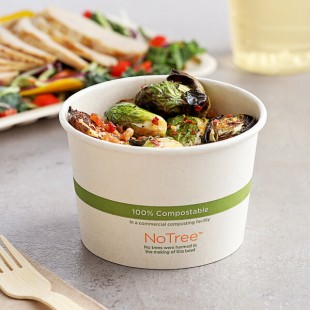 World Centric 16 oz. NoTree Compostable Bio Lined Paper Food Cup - 500/Case