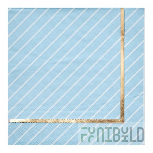 Sophistiplate Everyday Sky Blue Paper Cocktail Napkin - 240/Case