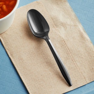 Choice Medium Weight Black Polypropylene Plastic Teaspoon - 2,000/Case