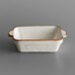 Acopa Keystone 15 oz. Vanilla Bean Porcelain Rectangular Baker / Casserole Dish - Sample