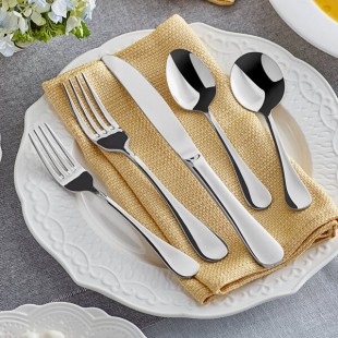 Acopa Vittoria 18/8 Stainless Steel Extra Heavy Weight Flatware 5-Piece Set - Sample Acopa Vittoria 18/8 Stainless Steel Extra Heavy Weight Flatware 5-Piece Set - Sample