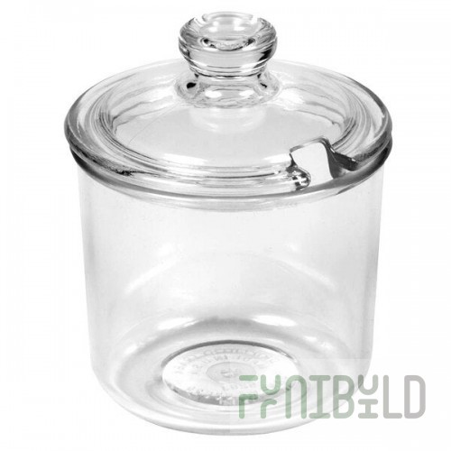 Vollrath 528-13 Dripcut® 8 oz. Clear Polycarbonate Condiment Jar and Lid - 12/Case