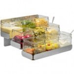 Rosseto SM323 Stainless Steel 3-Level Condiment Station with 9 Glass Jars Rosseto SM323 Stainless Steel 3-Level Condiment Station with 9 Glass Jars