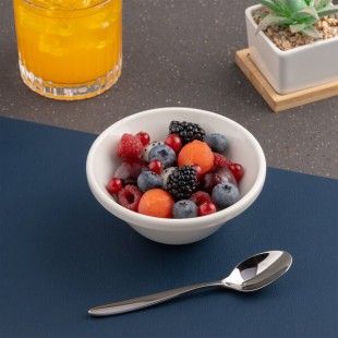Ariane Miniature 2.5 oz. Ivory Round Tapered Porcelain Coupe Bowl - 18/Case