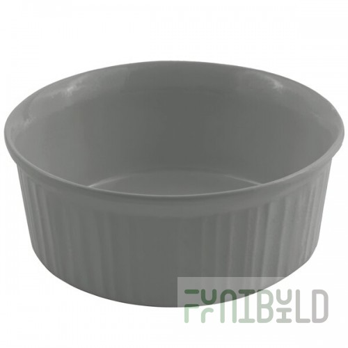 Bon Chef 5054 2.5 Qt. Platinum Gray Sandstone Finish Cast Aluminum Round Casserole Dish