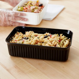 Carlisle 811003 5 lb. Black Rectangular Deli Crock Carlisle 811003 5 lb. Black Rectangular Deli Crock