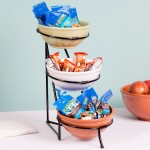 Cal-Mil C1222-8 Iron Black Three Tier Round Bowl Stand - 8 Cal-Mil C1222-8 Iron Black Three Tier Round Bowl Stand - 8