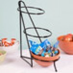 Cal-Mil C1222-8 Iron Black Three Tier Round Bowl Stand - 8 Cal-Mil C1222-8 Iron Black Three Tier Round Bowl Stand - 8